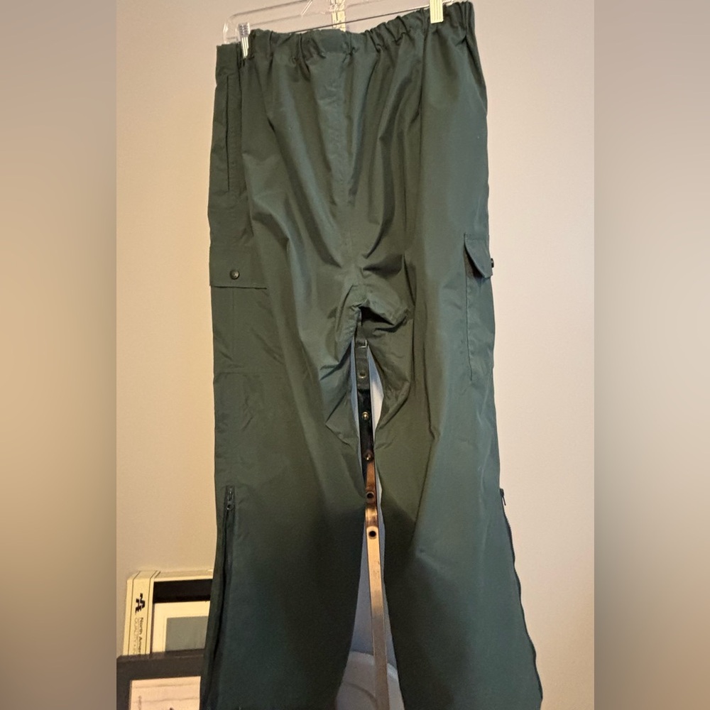 Field  & Stream‎ Mens Green Nylon Zip Leg Pants Cargo Pockets Size Large Pull On